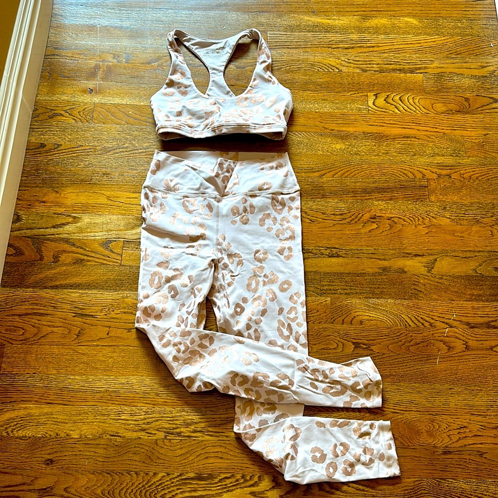 Pink leopard spiritual gangster workout set